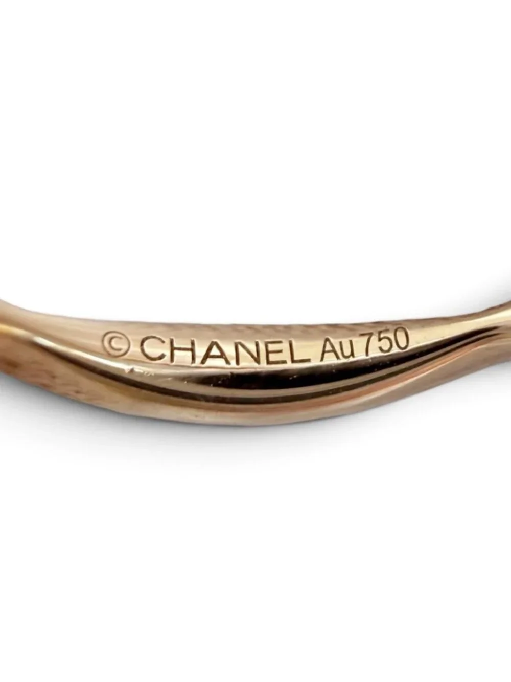 Chanel Camellia Half Eternity Diamond Ring Pink Gold 50 JP